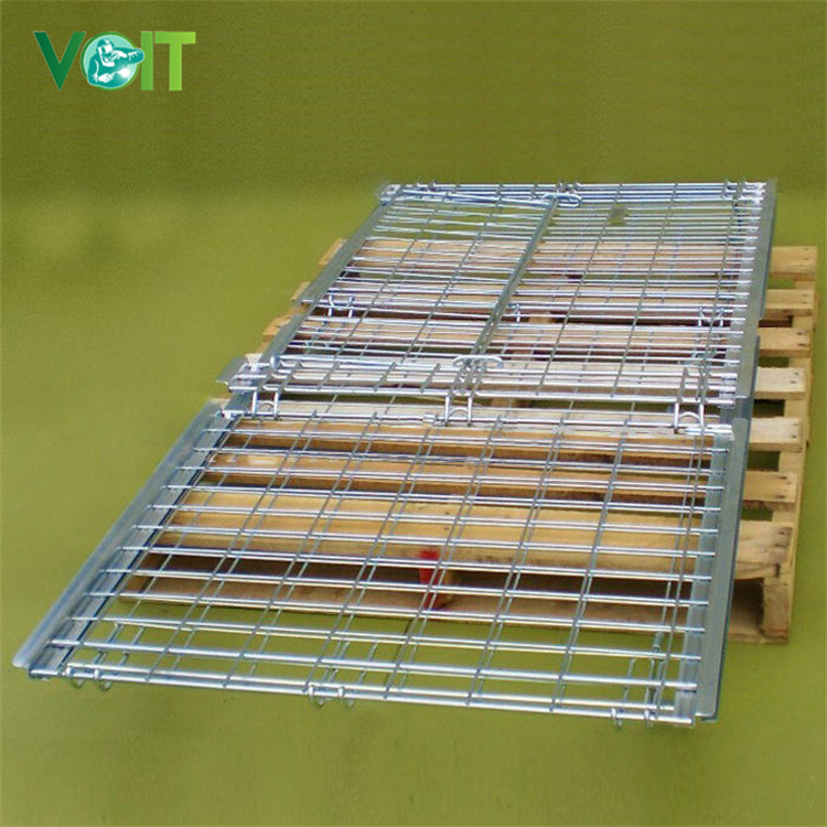 Heavy duty collapsible steel metal storage mesh cover cage on pallets