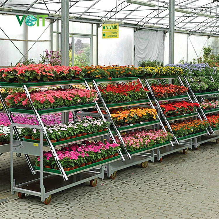 Danish Flower Container Trolley Dutch Plant and Flower Display Cart Trolleys Supplier