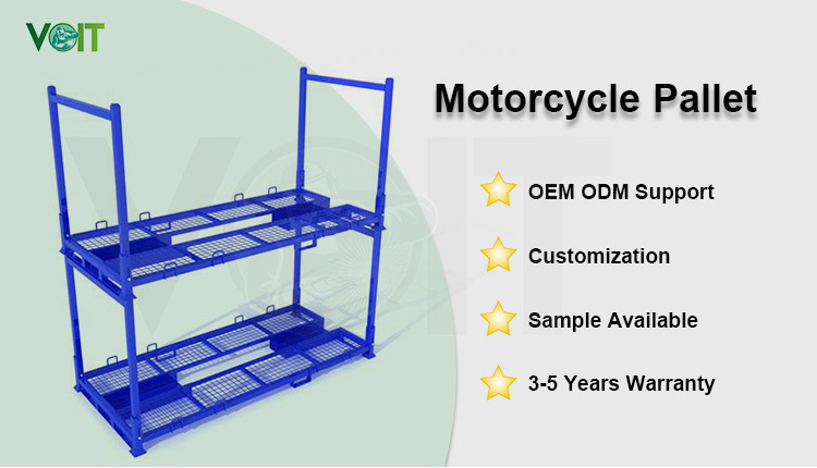 Motorcycle Semi Rack Heavy Duty Foldable Metal Motorcycle Pallet Storage Rack ...