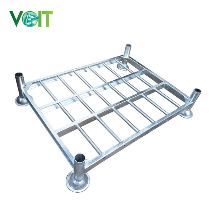 Heavy duty metal detachable stacking warehouse storage pallet portable stacking rack