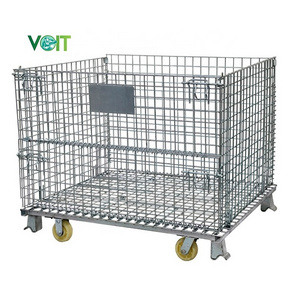 Metal transport heavy duty storage basket with wheels