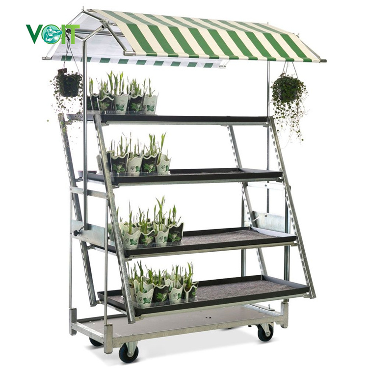 Danish Flower Container Trolley Dutch Plant and Flower Display Cart Trolleys Supplier