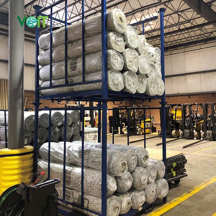 Portable Industrial Steel Metal Stacking Fabric Roll Cage Pallet Rack