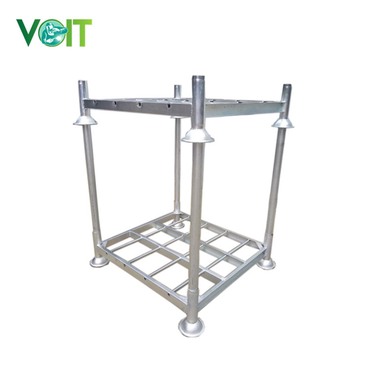 Heavy duty metal detachable stacking warehouse storage pallet portable stacking rack