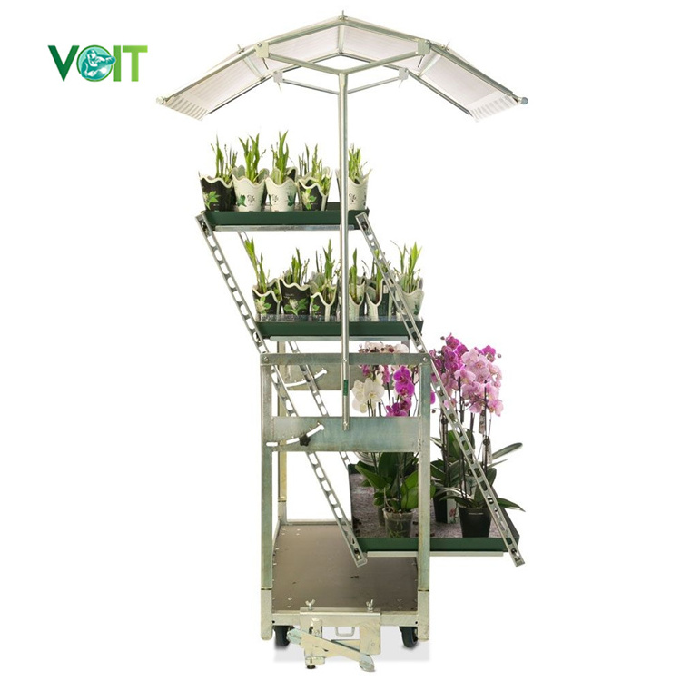 Danish Flower Container Trolley Dutch Plant and Flower Display Cart Trolleys Supplier