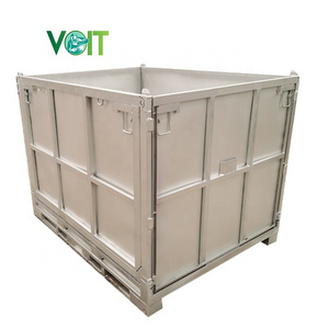 Heavy duty collapsible auto industry natural and synthetic rubber metal storage crate