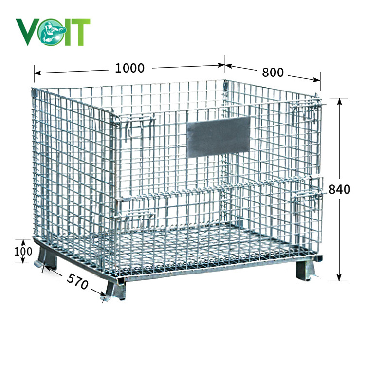 Metal transport heavy duty storage basket with wheels