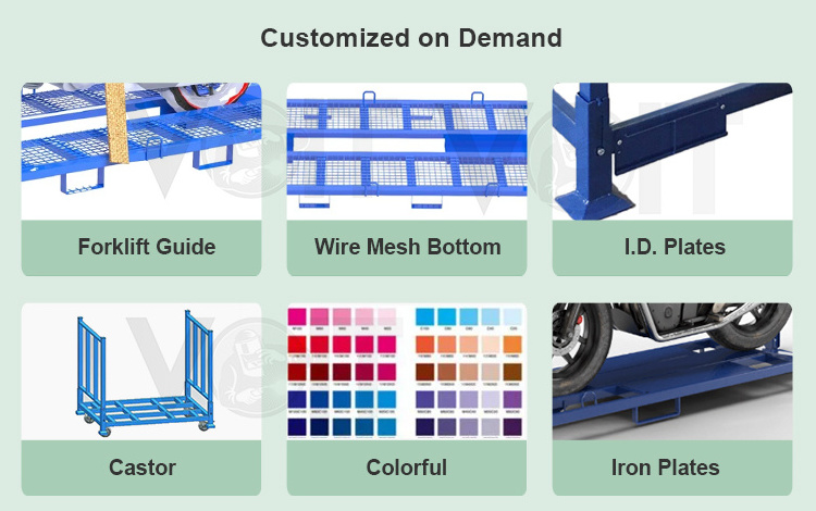 Heavy Duty Foldable Metal Motorcycle Pallet Storage Rack