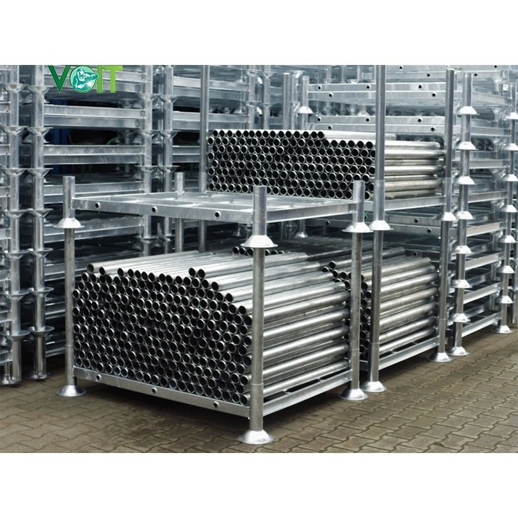 Heavy duty metal detachable stacking warehouse storage pallet portable stacking rack