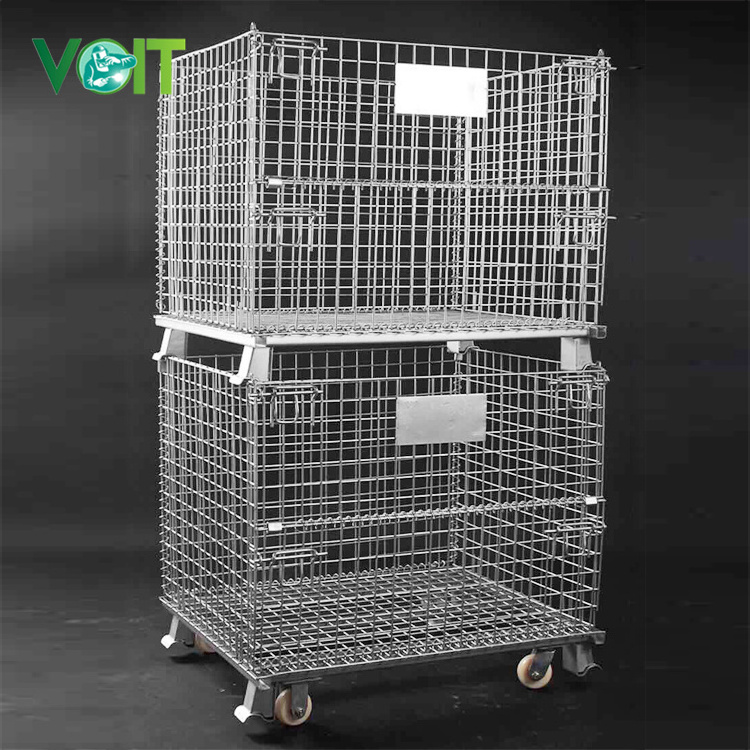 Metal transport heavy duty storage basket with wheels