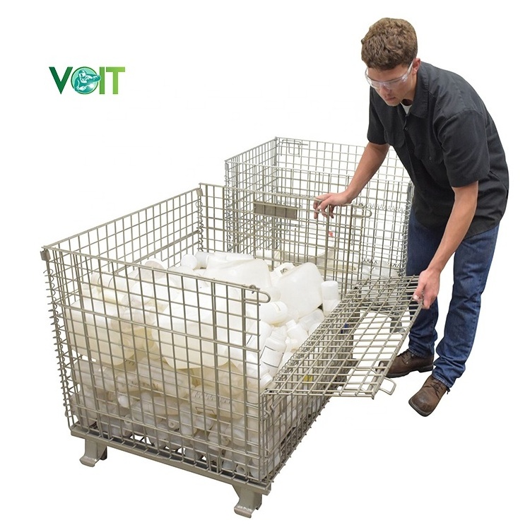 Industrial Warehouse Storage Metal Mesh Container on Wheels