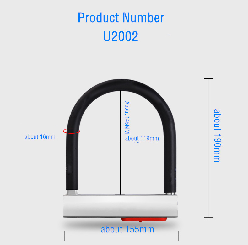 Voiture in stock dustproof lock cylinder bicycle motorcycle bike lock U lock