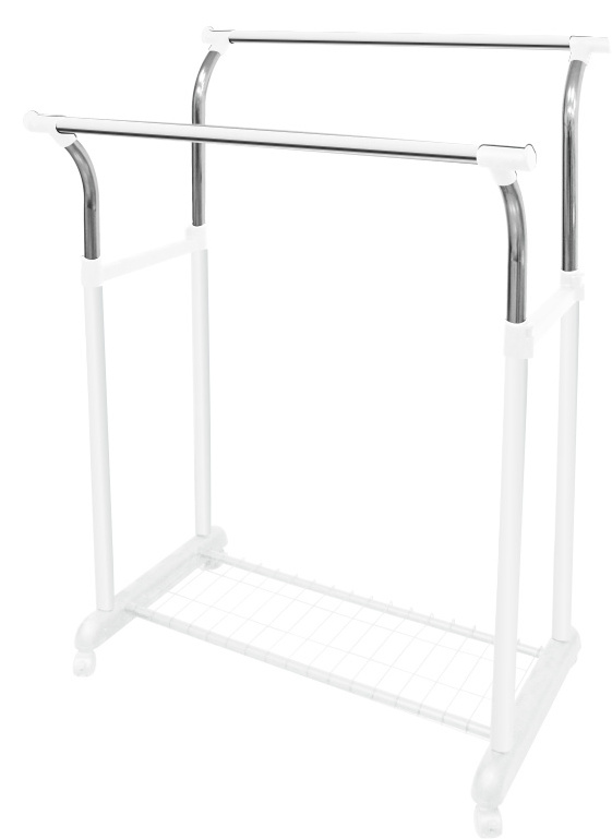 Prime Quality Heavy Duty Clothes Racks Double Hanging Rods Adjustable Metal Clothes Hanger Stand For Export