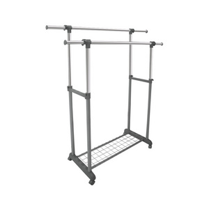 Clothes Drying Rack Foldable  Living Room Metal Adjustable Clothes Hanger Entryway Shoe Coat Rack With Wheels