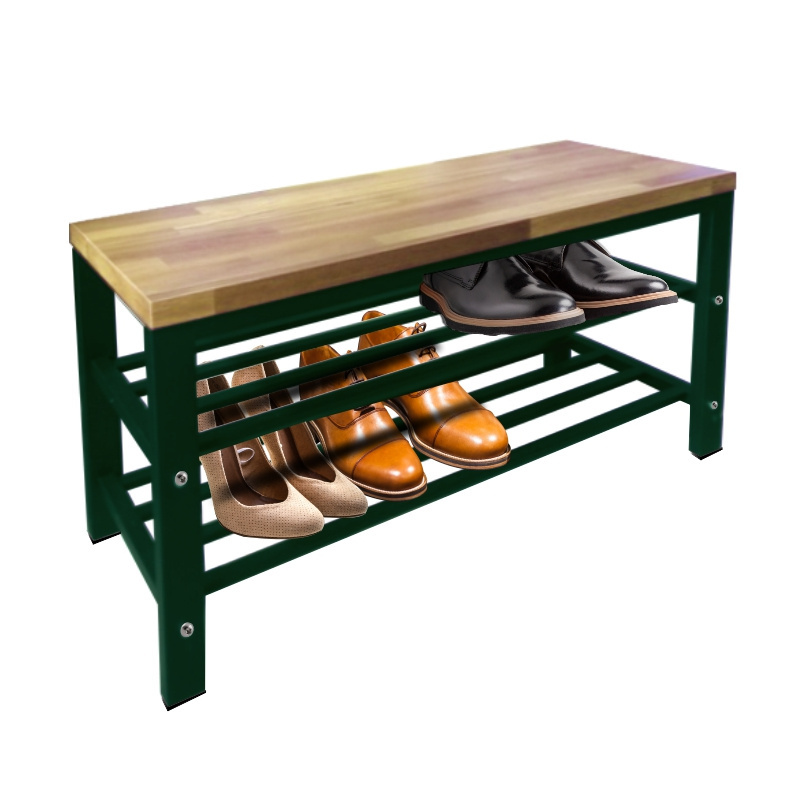 Top Quality Made In Taiwan Customized 3-Tier Metal Shoe Rack Bench For Entryway Shoe Storage Organizer