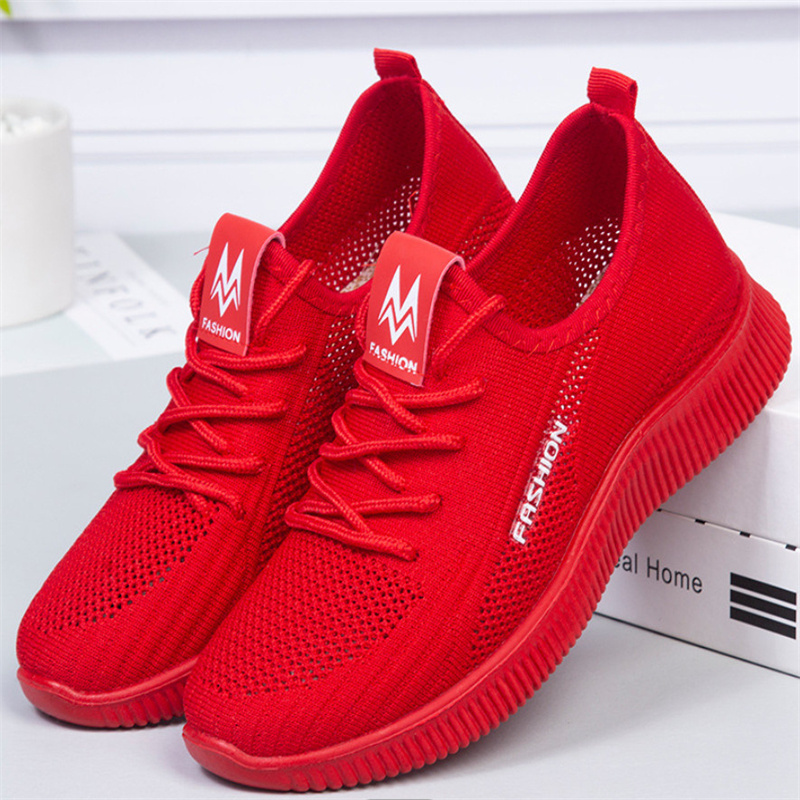 Web Celebrity Style Women's shoes Wholesale Customize Shoes Fly Knit Fabric Shoes Breathable Air