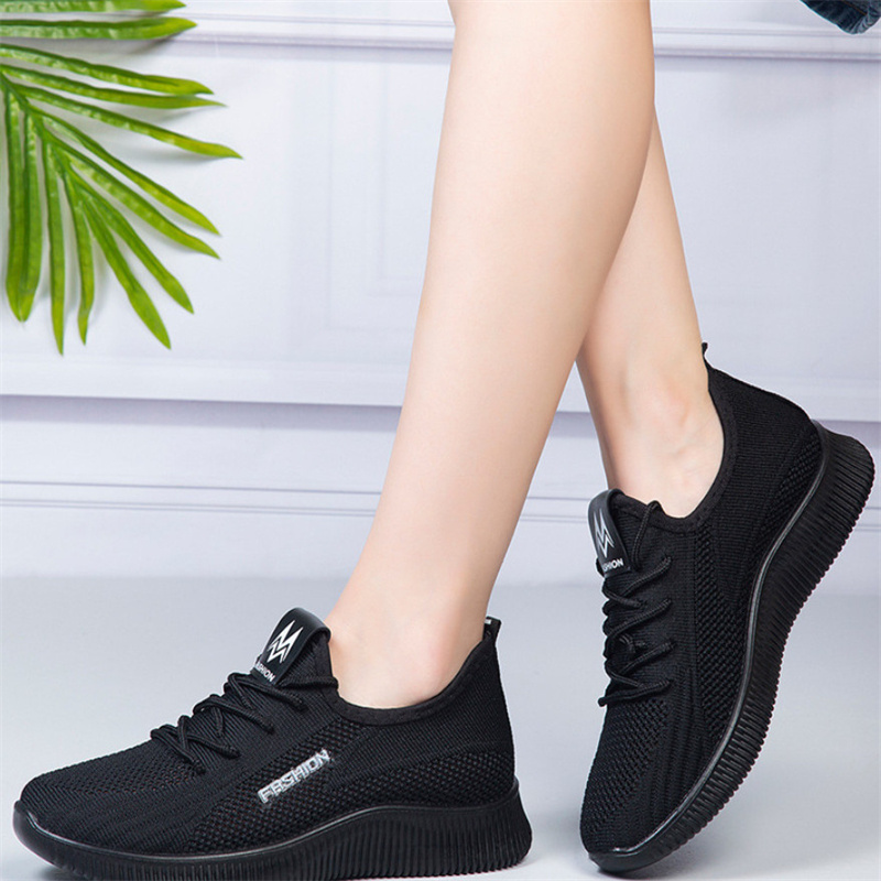 Web Celebrity Style Women's shoes Wholesale Customize Shoes Fly Knit Fabric Shoes Breathable Air