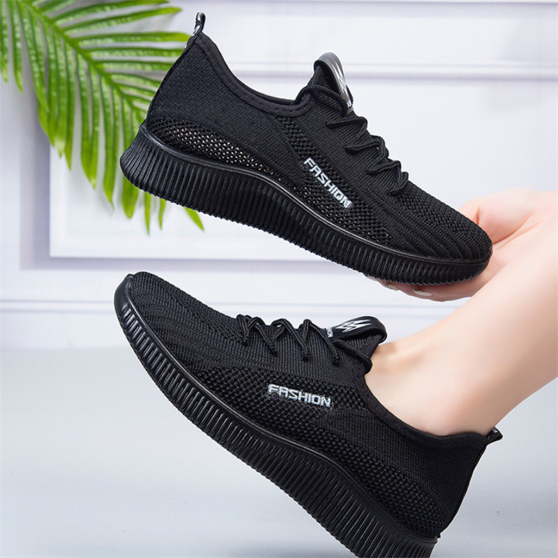 Web Celebrity Style Women's shoes Wholesale Customize Shoes Fly Knit Fabric Shoes Breathable Air