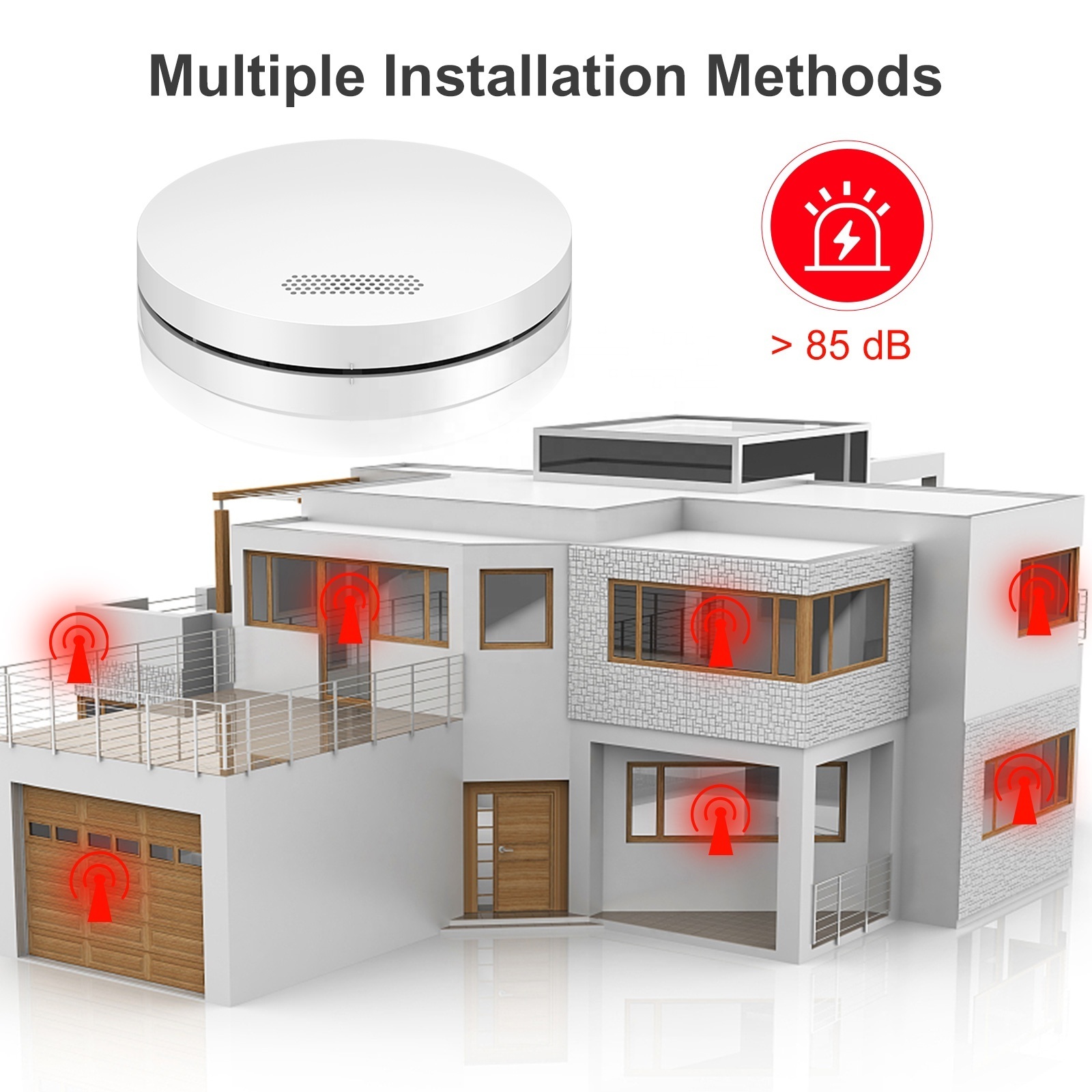 Cheap Cigarette vaping Smoke detector Travel car Photoelectric En 14604 CE Certified Smoke Alarm AS3786 wireless smoke detector