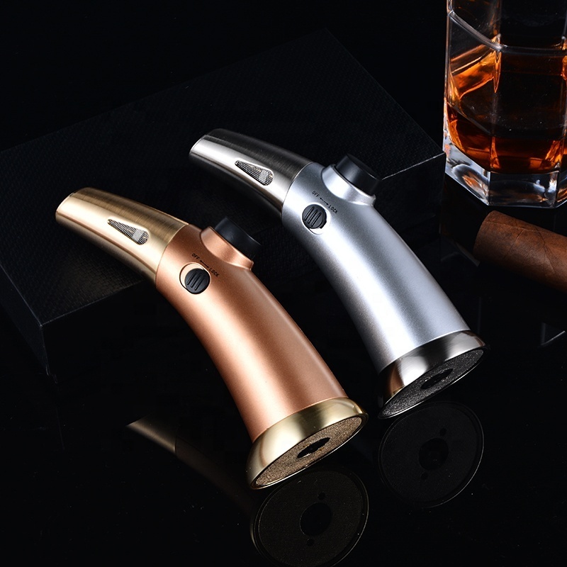 Windproof Zinc Alloy Refillable Lighter Cigarette Jet Flame Cigar Torch Lighter