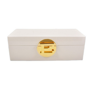 Custom High Glossy Luxury White Lacquer Wooden Packaging Box