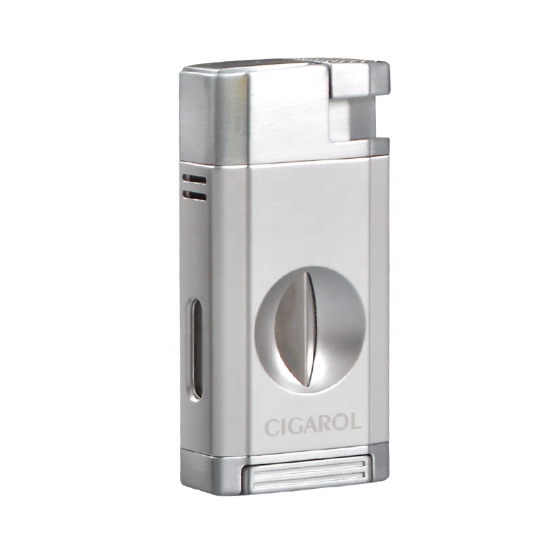 New Design Windproof Zinc Alloy Refillable Jet Flame Torch Cigar Lighter With V Cutter cigar lighter torch