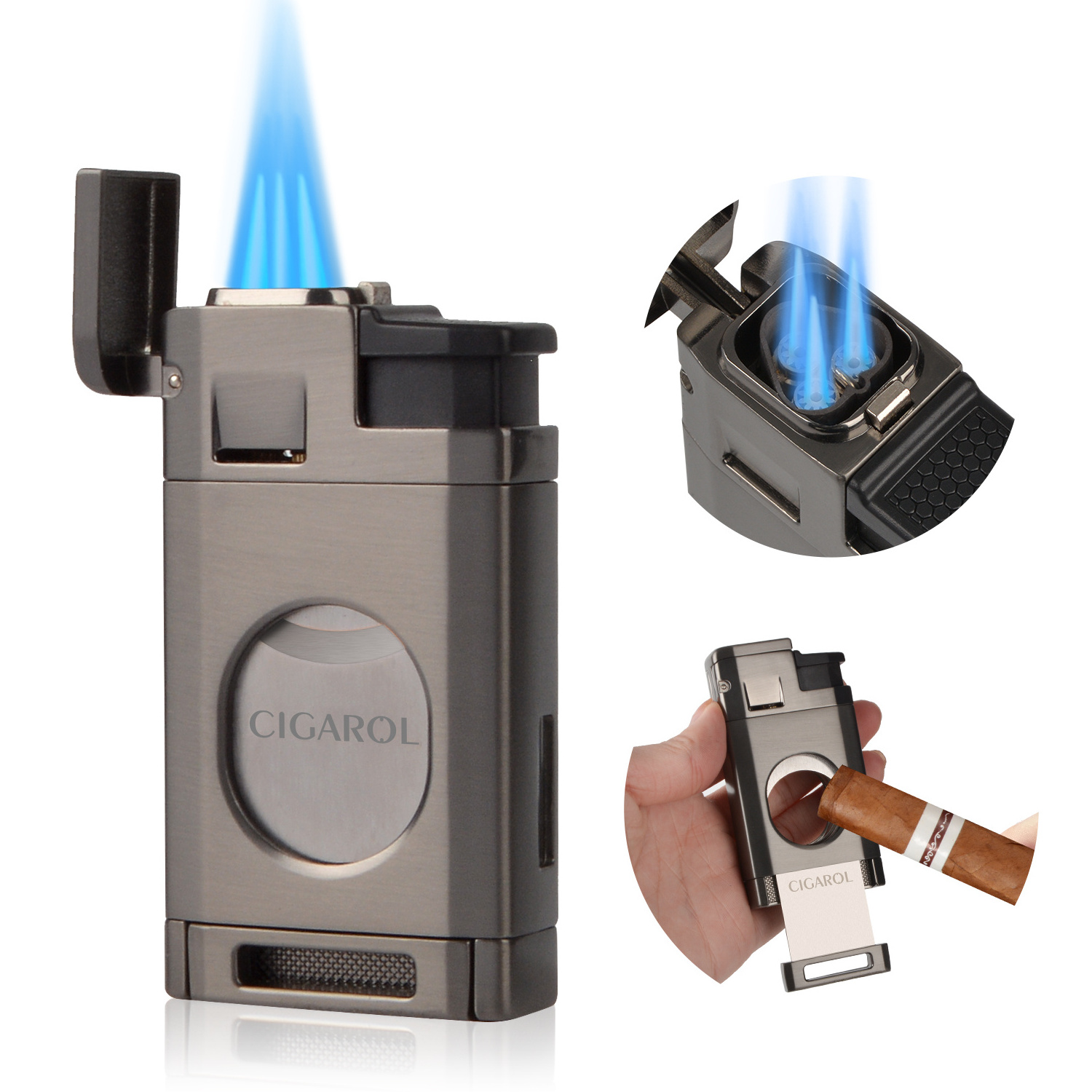 Cigar Lighter Tobacco Smoking Accessories Alloy Stainless Steel Lighters Smoking Accessories Luxury Lighter