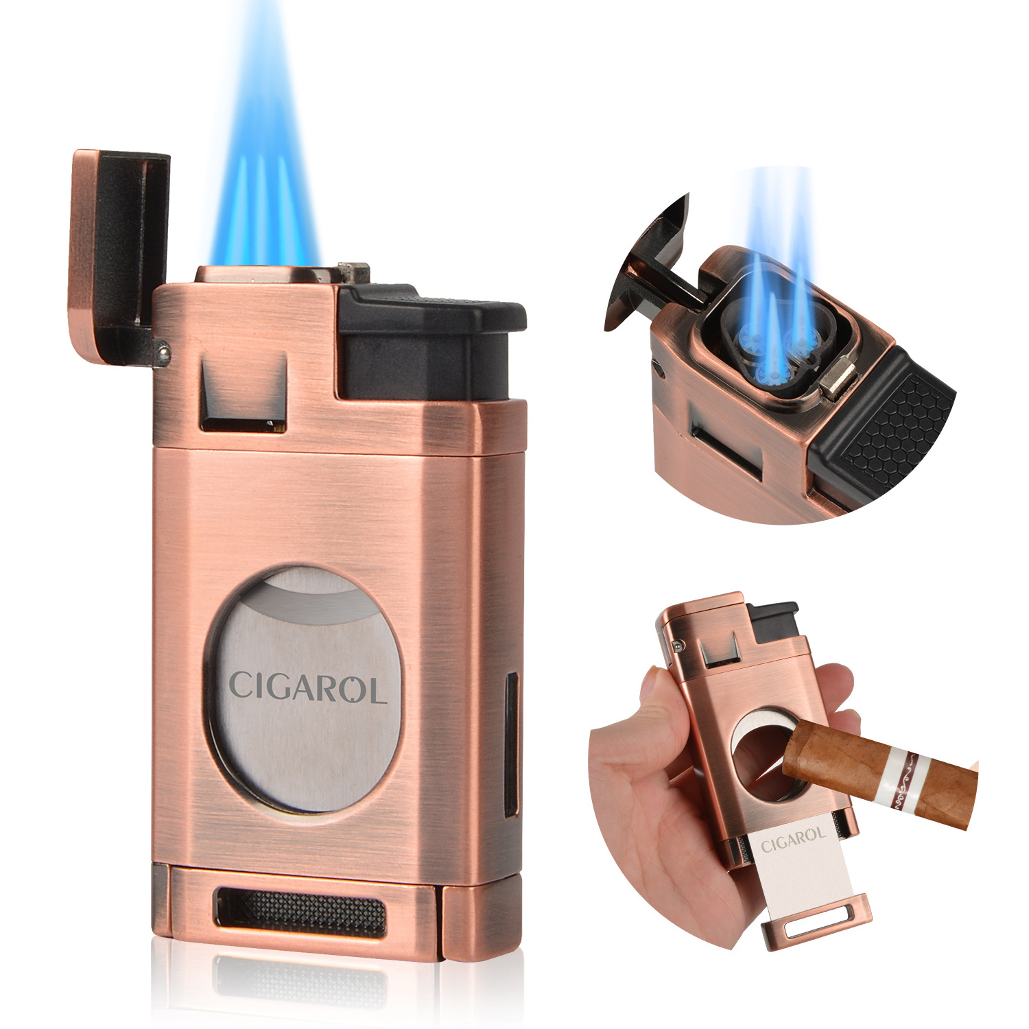 Cigar Lighter Tobacco Smoking Accessories Alloy Stainless Steel Lighters Smoking Accessories Luxury Lighter