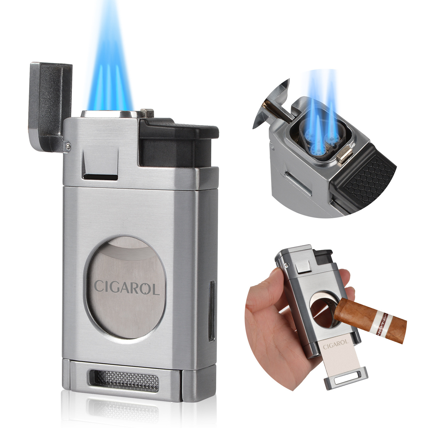 Cigar Lighter Tobacco Smoking Accessories Alloy Stainless Steel Lighters Smoking Accessories Luxury Lighter