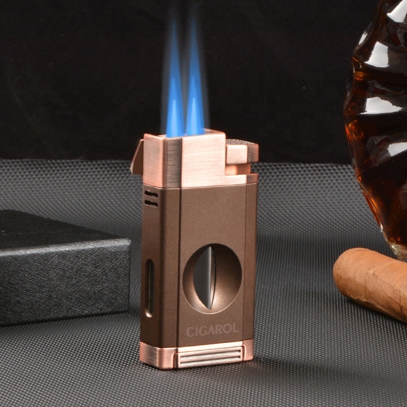 Wholesale HOT Sell Cigar Lighter Strong Windproof Torch Lighter With Cigar cutter Cigarette Cigar Accessories