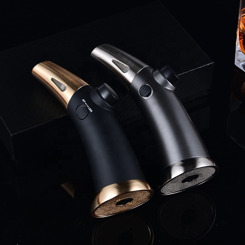 Windproof Zinc Alloy Refillable Lighter Cigarette Jet Flame Cigar Torch Lighter