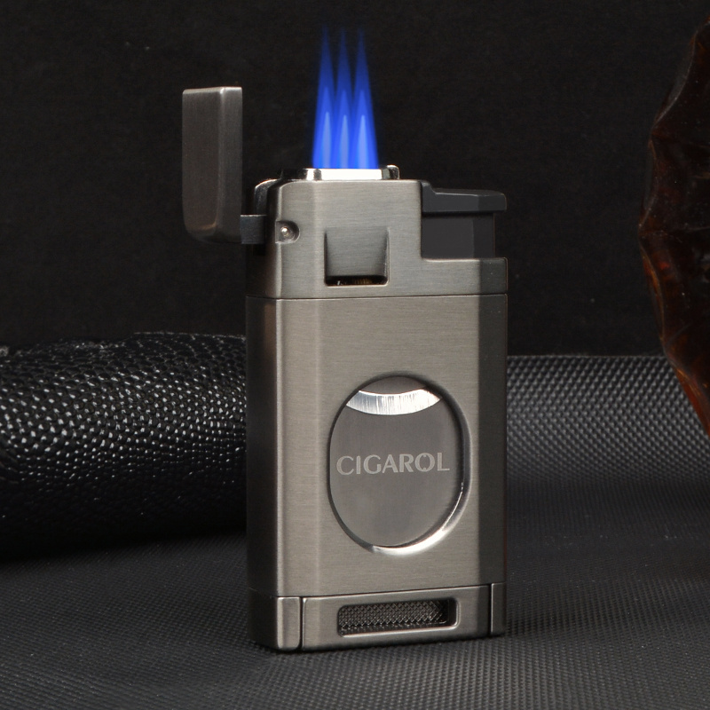 Unique Design Zinc Alloy Refillable Smoking Accessories Jet Flame Cigar Torch Lighter