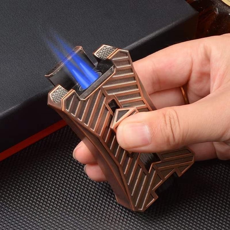 Bulk Custom Wholesale Cigarette Jet Flame Straight Blue Flame Waterproof Refillable Cigar Torch Lighter