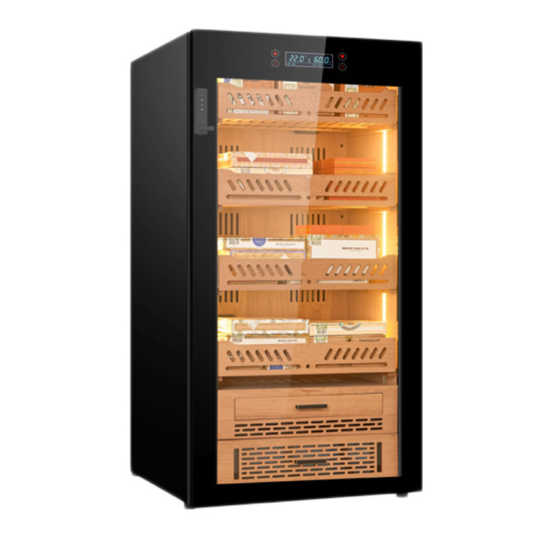 High-end Electric Cigar Display Cabinet with Humidity Control and LED Wholesale Custom Cigar Humidor