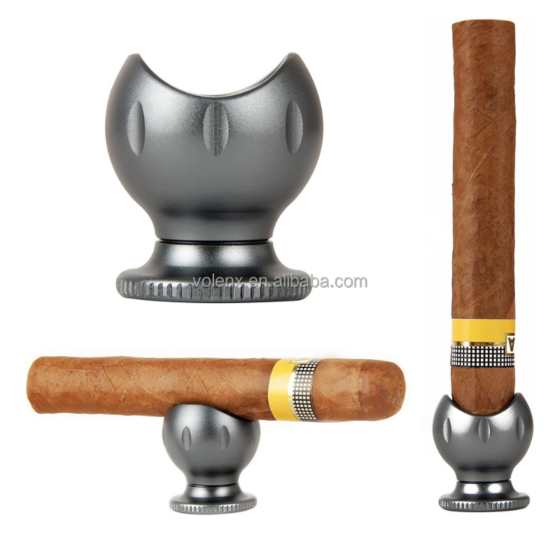 Portable Pocket Mini Travel Cigar Ashtray Holder Display Metal Ceramic Cigar Holder Stand With Cigar Punch