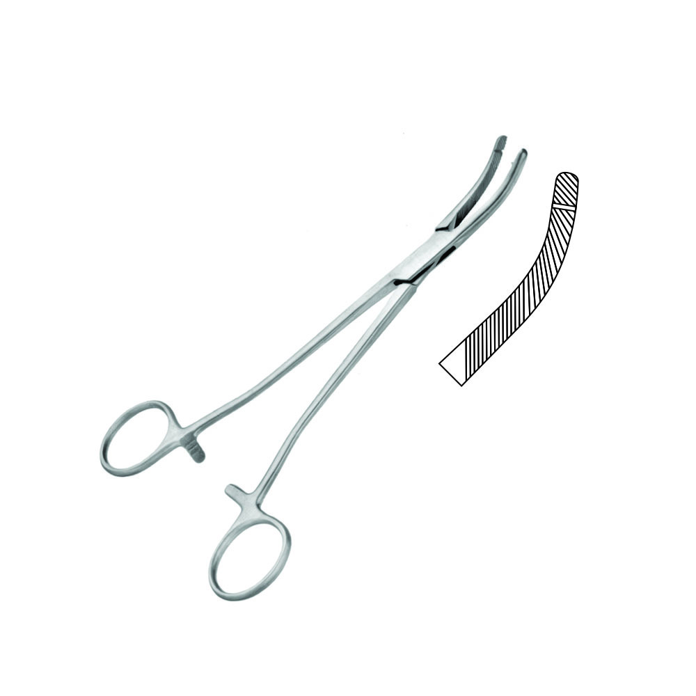 Manufactured of Stainless Steel Heaney Hysterectomy Clamps Curved 1-Tooth Box Joint Gynecology Instruments 23 cm/ 9