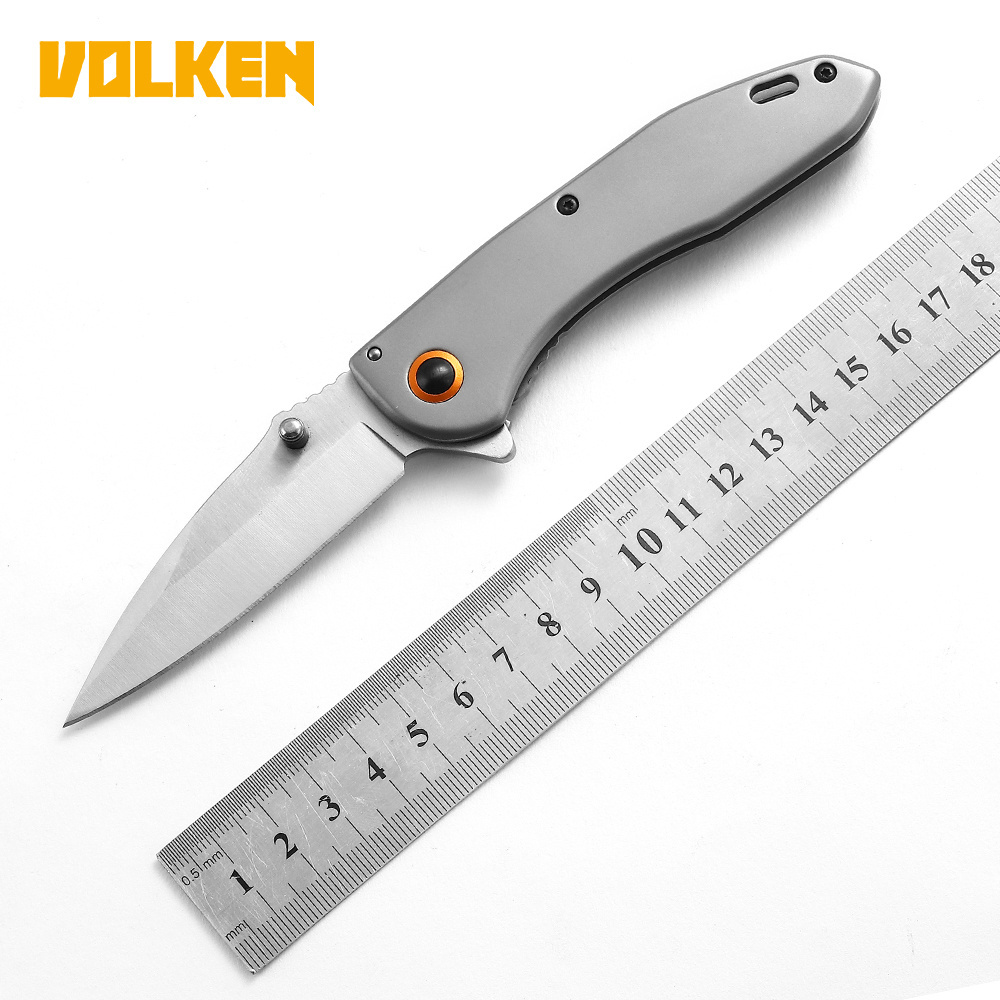 Outdoor Camping Aluminum Handle Folding Knife with Back Clip Portable Self-defense Knife Jungle Knife