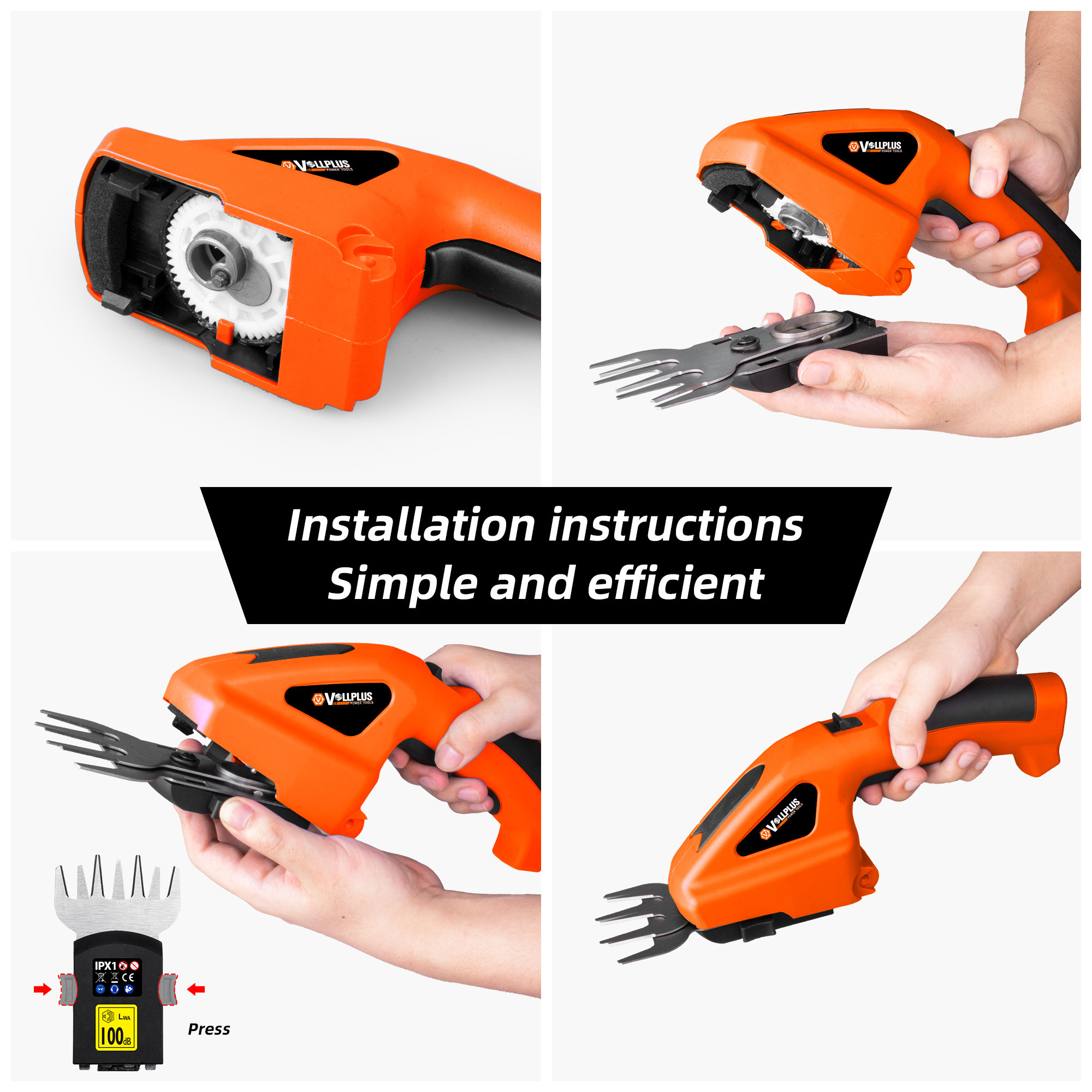 Vollplus VPCD2616 3.7V Lithium Ion Electronic Cordless Power Scissors Electric Scissors Cutter garden Trimmer