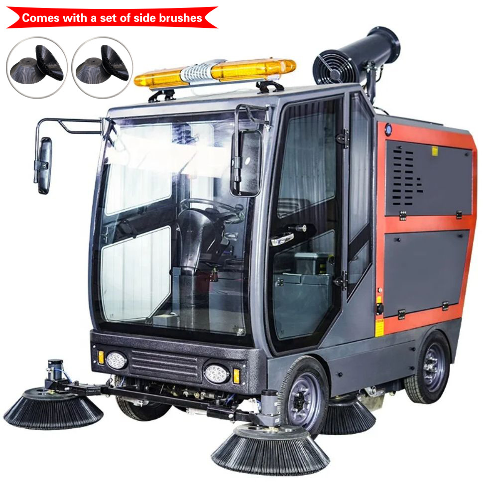 Road Floor Sweeper Car Sweeping Cleaning Machine Four Wheels Full Closed Electric Ride On Battery Street Sweeper