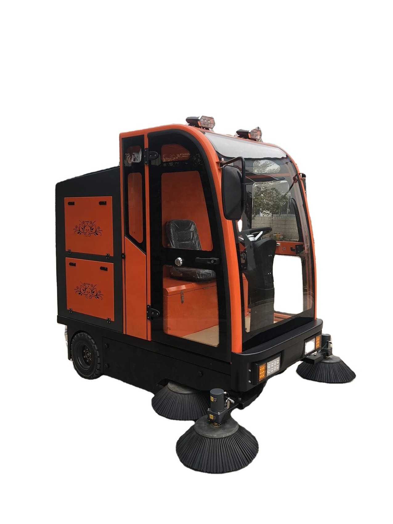 VOL-2100 Electronic Industry Four Wheel Steering Road Sweeper Cleaning Machine Tractor Mounted Road Sweeper