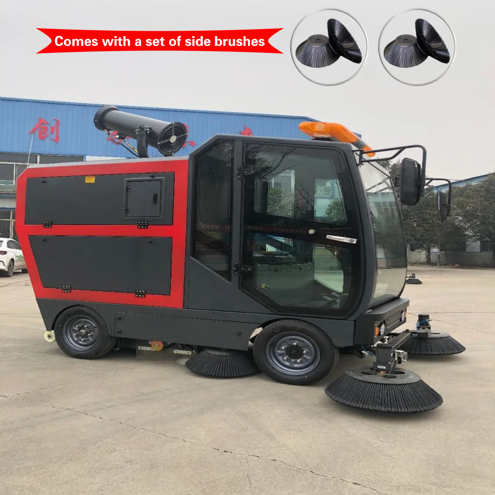 Road Floor Sweeper Car Sweeping Cleaning Machine Four Wheels Full Closed Electric Ride On Battery Street Sweeper