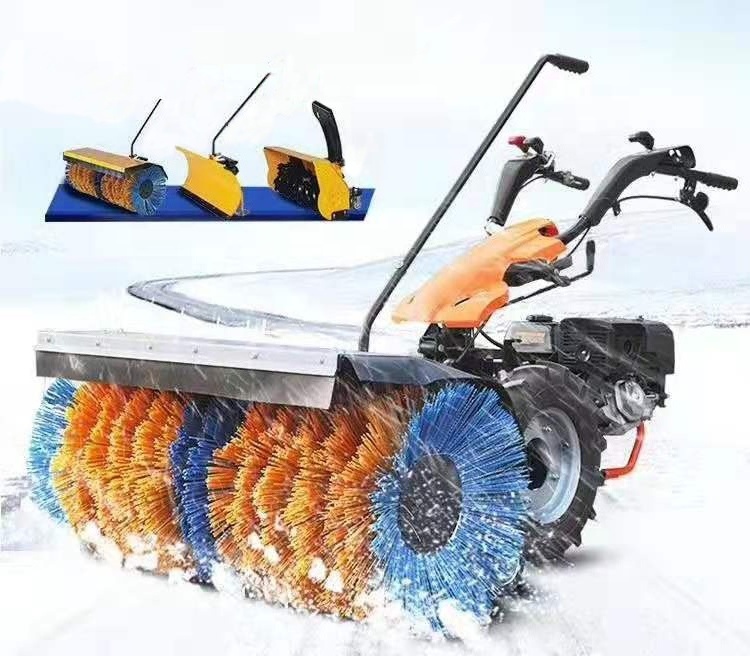 Cordless Snow Sweeper 420CC Mini Hydraulic Power Hand Push Snow Sweeper Cleaning  Snow Machine