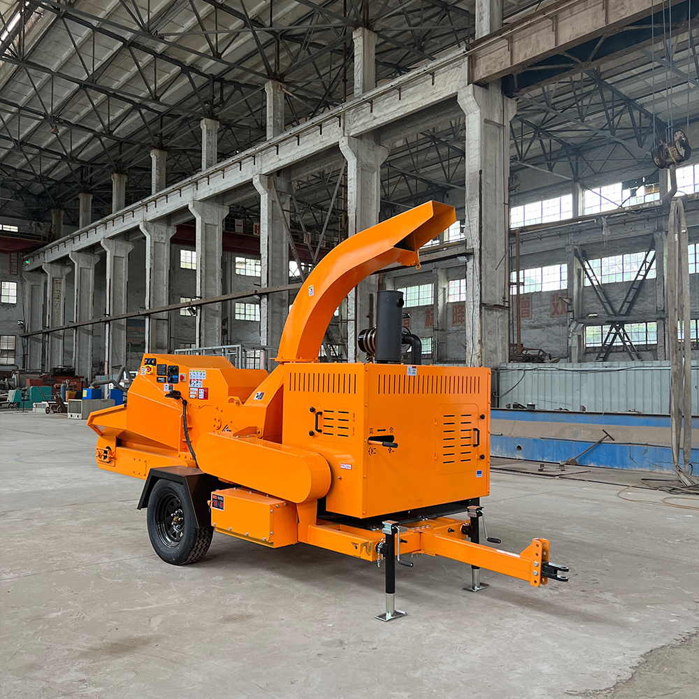 Diesel machine wood chipper15HP high power wood crusher factory tree branch crusher