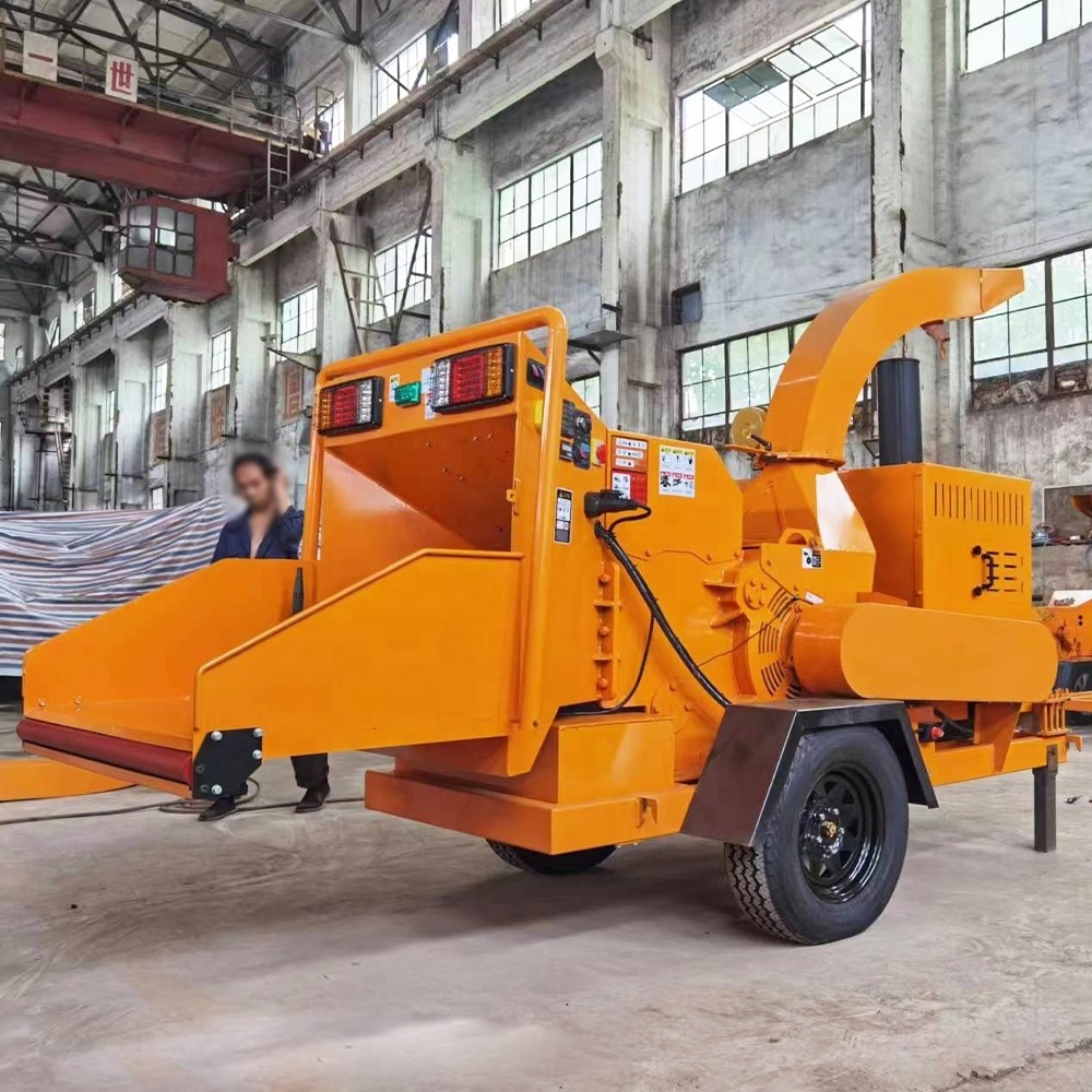 102HP Diesel Horizontal Mobile Wood Chipper Shredder Commercial Wood Chipper Professional Machine