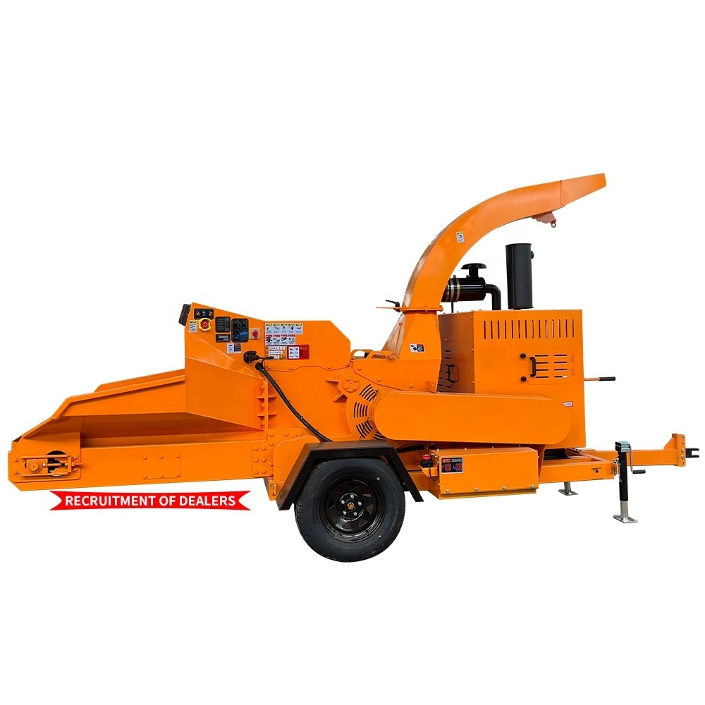 102HP Diesel Horizontal Mobile Wood Chipper Shredder Commercial Wood Chipper Professional Machine