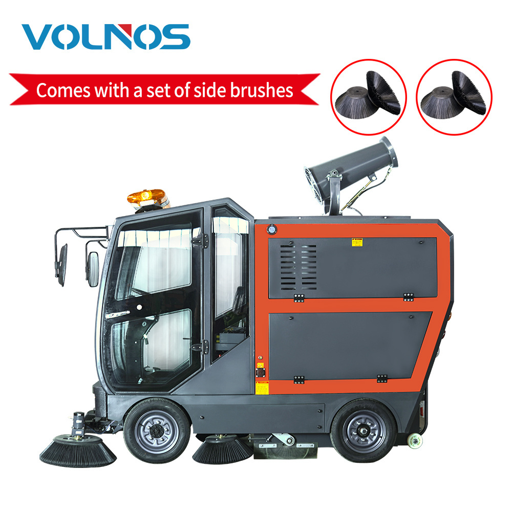 Road Floor Sweeper Car Sweeping Cleaning Machine Four Wheels Full Closed Electric Ride On Battery Street Sweeper