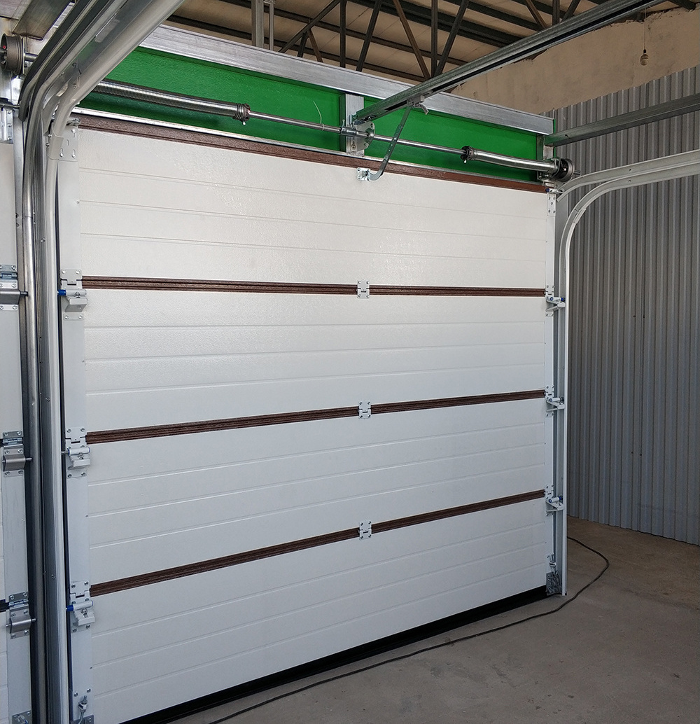 Modern 4 panel 9x7 single garage door for sale