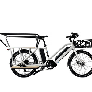 48V 500W Cargo Electric Bike Long Range Dual Battery Bafang Luggage Carrier Child Guardrail 48V 500W Electric E-Cargo Bicycle