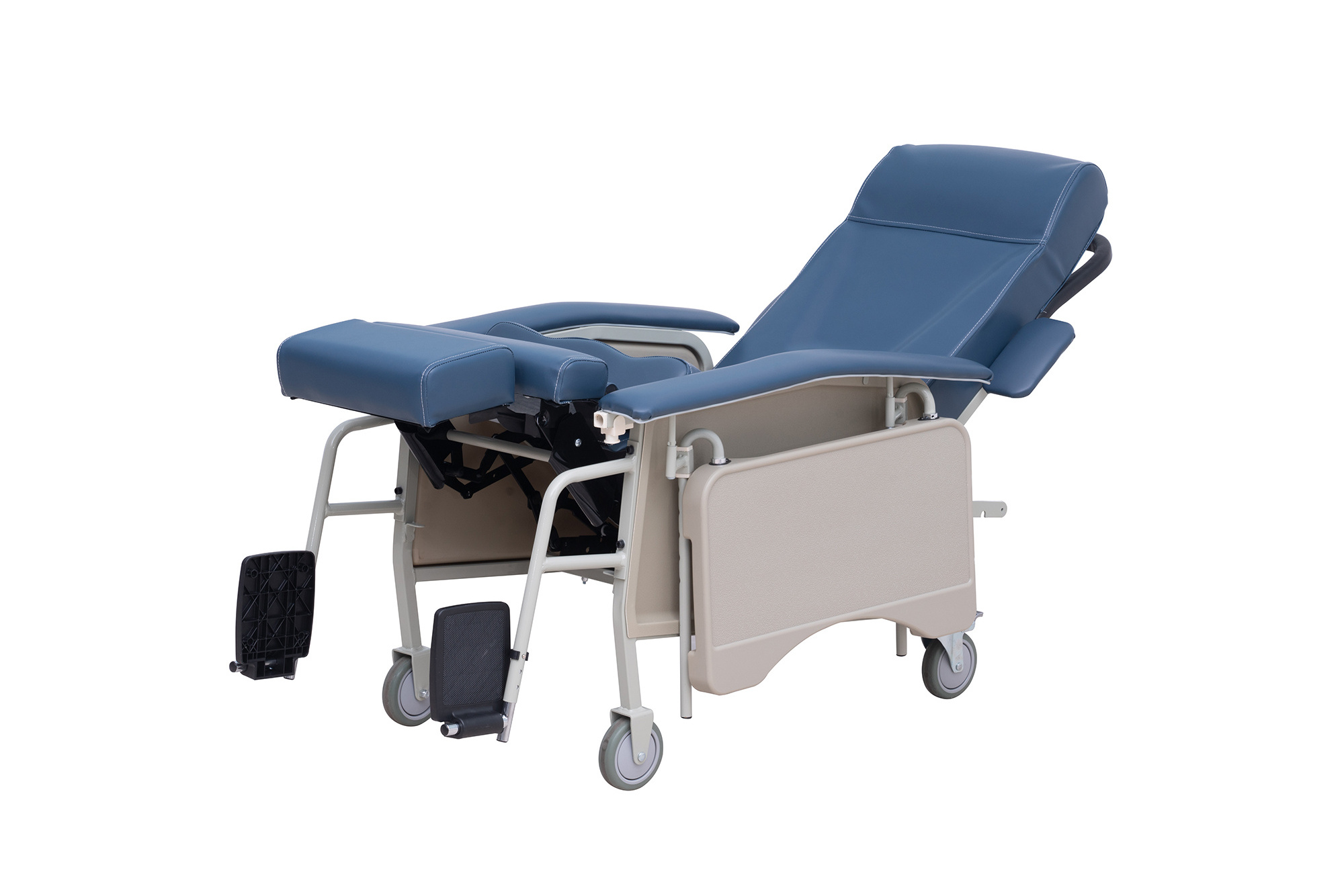 LR603 Hospital Medical Sleeping Sofa Bed Accompany Chair Bed Metal Folding Elderly Recliner for Home Care