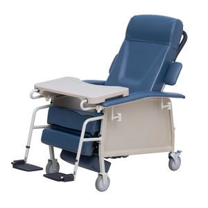 LR603 Hospital Medical Sleeping Sofa Bed Accompany Chair Bed Metal Folding Elderly Recliner for Home Care